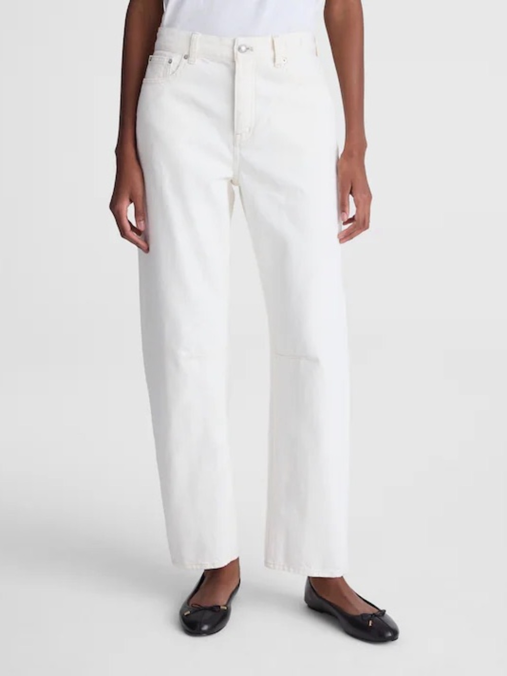 Madewell Tall Darted Barrel Leg Jeans 25T Vintage Canvas Cream Denim $148 NU342